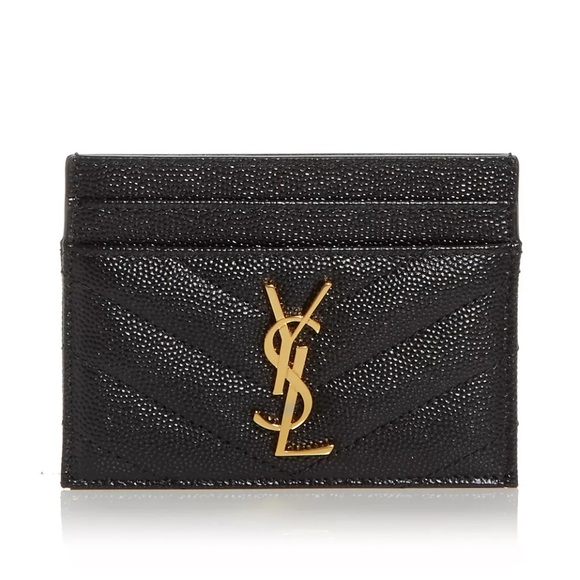 Saint Laurent Monogram Quilted Leather Card Case - Picture 1 of 4